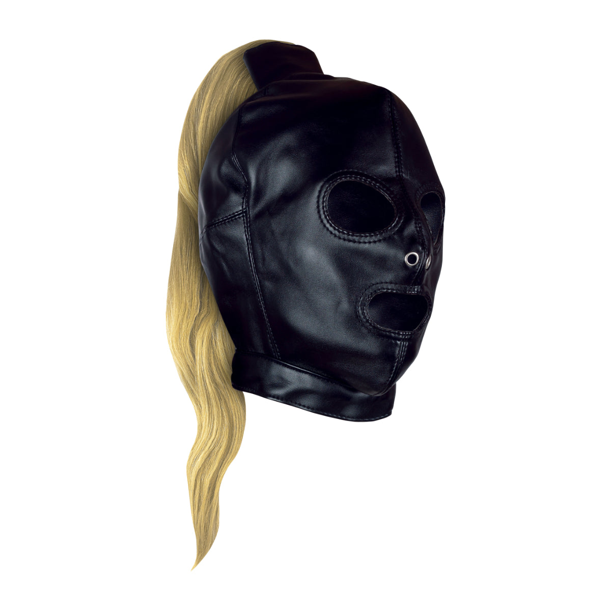 Ouch Xtreme Mask With Blonde Ponytail Black