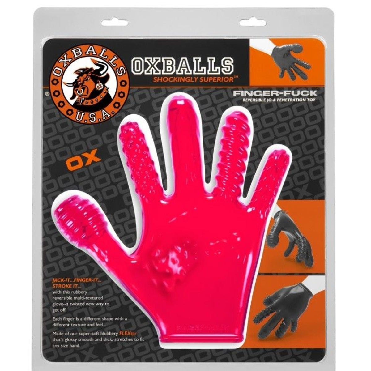 Oxballs Finger Fuck Glove Hot Pink