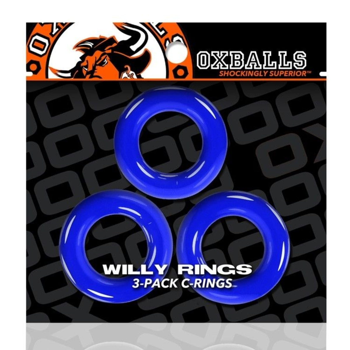 Oxballs Willy Rings Cock Ring 3 Pack Police Blue