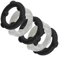 Oxballs Gearheads Silicone Cock Ring 5 Pack Black Vapor