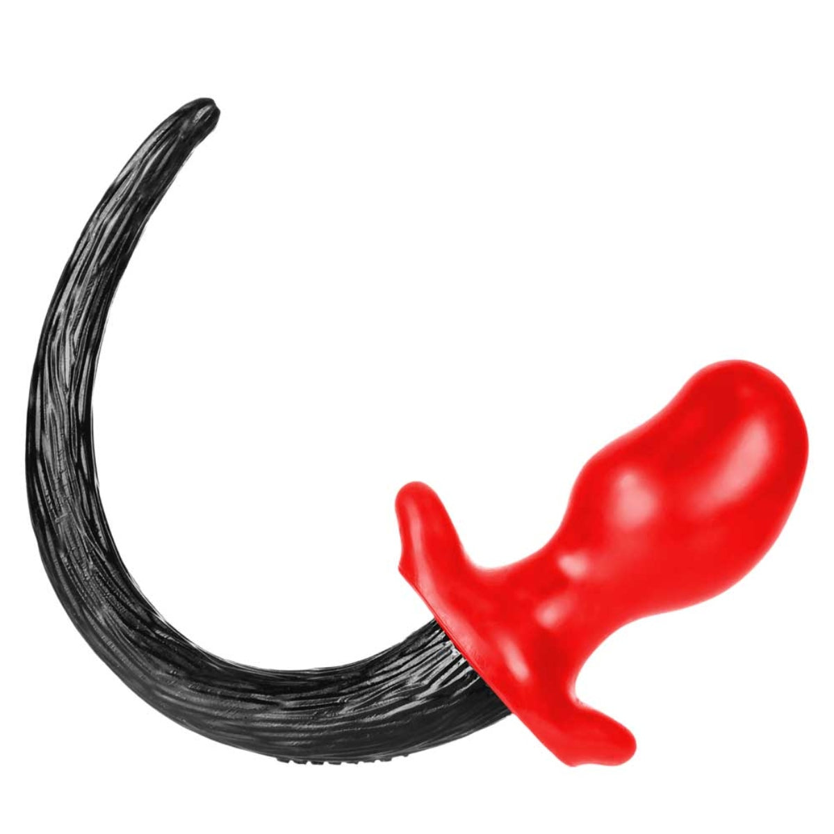 Prowler RED By Oxballs PUPTAIL Butt Plug Red Black Medium - Simply Pleasure
