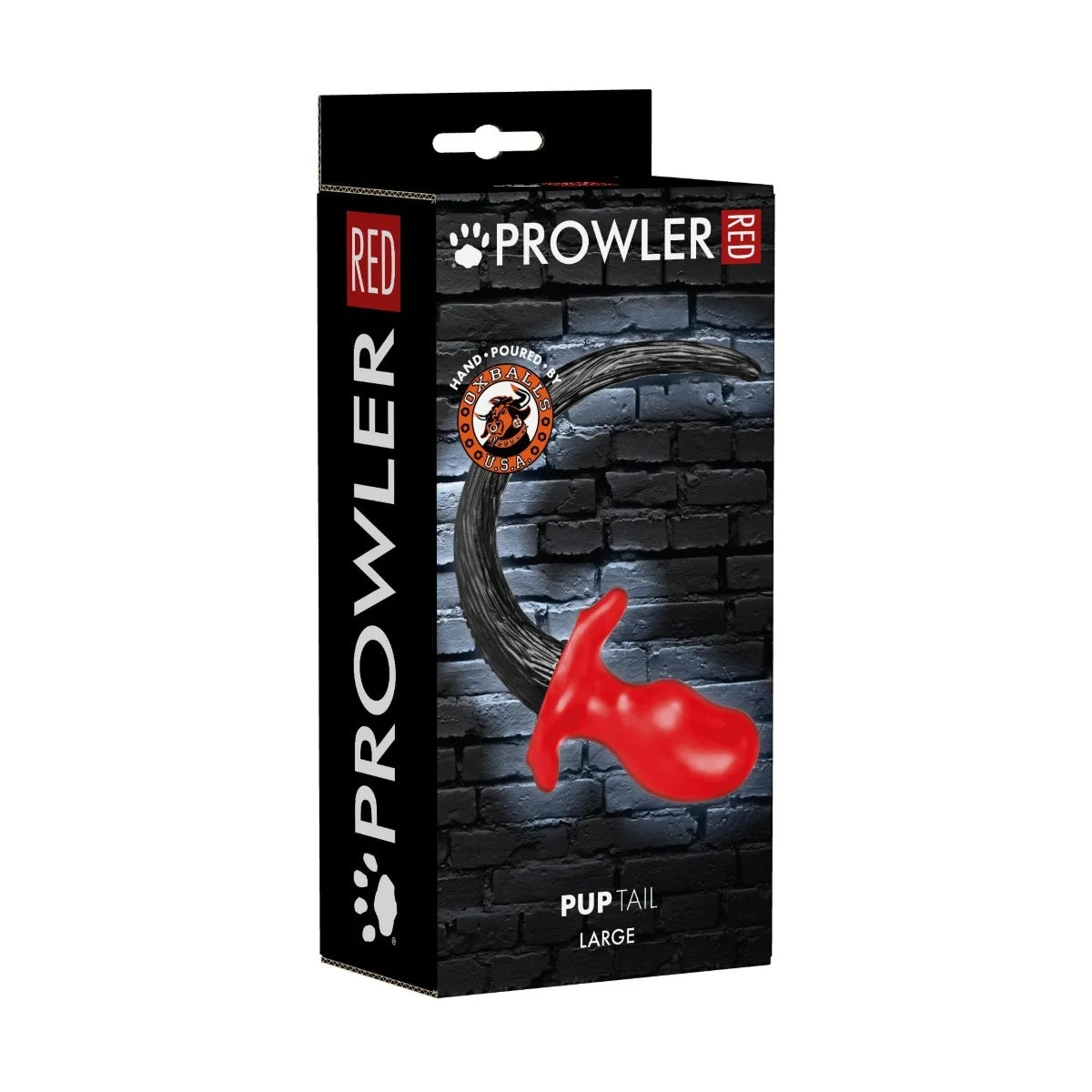 Prowler RED By Oxballs PUPTAIL Butt Plug Red Black Large - Simply Pleasure