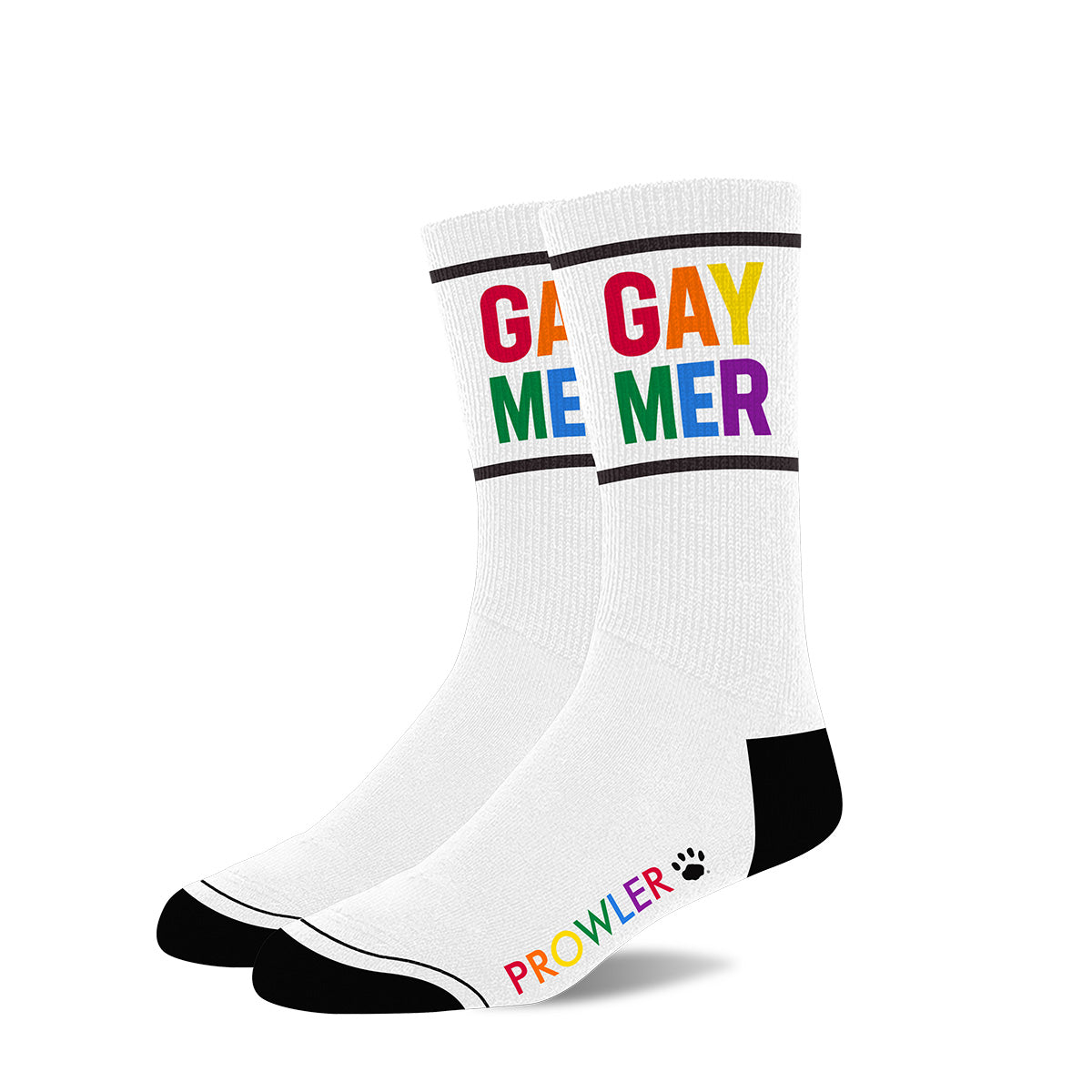 Prowler Gaymer Socks White Black Rainbow