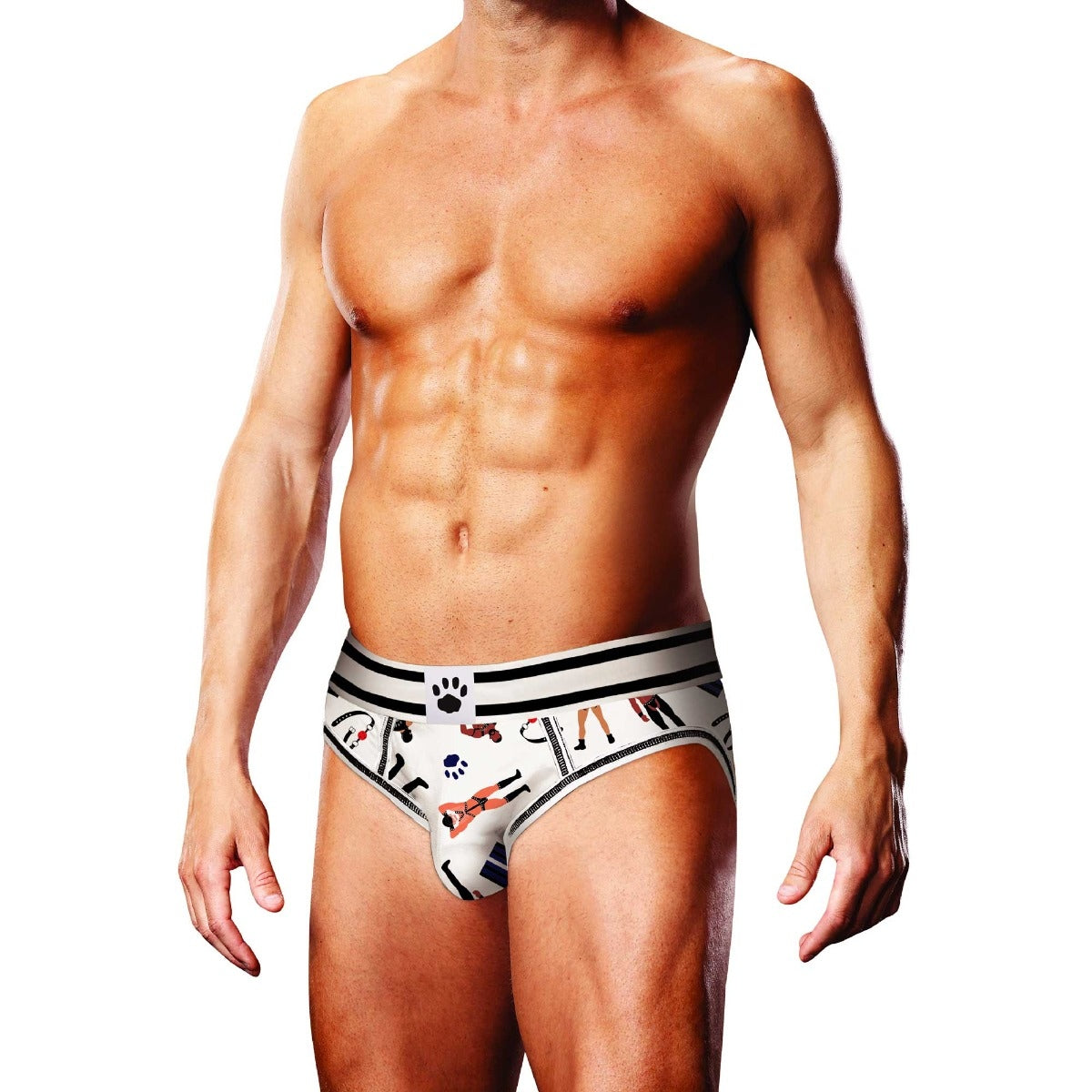 Prowler Leather Pride Backless Brief Black White