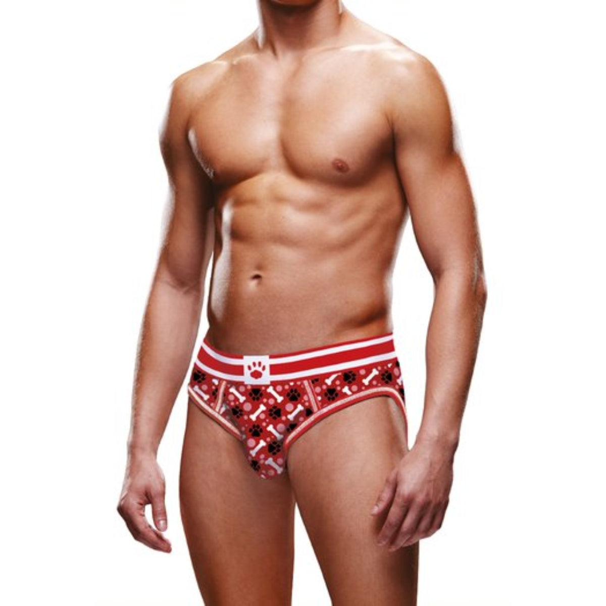 Prowler Red Paw Backless Brief Red White