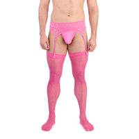 Prowler Lace Garter Set Pink