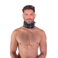 Prowler RED Leather Lockable Collar Black
