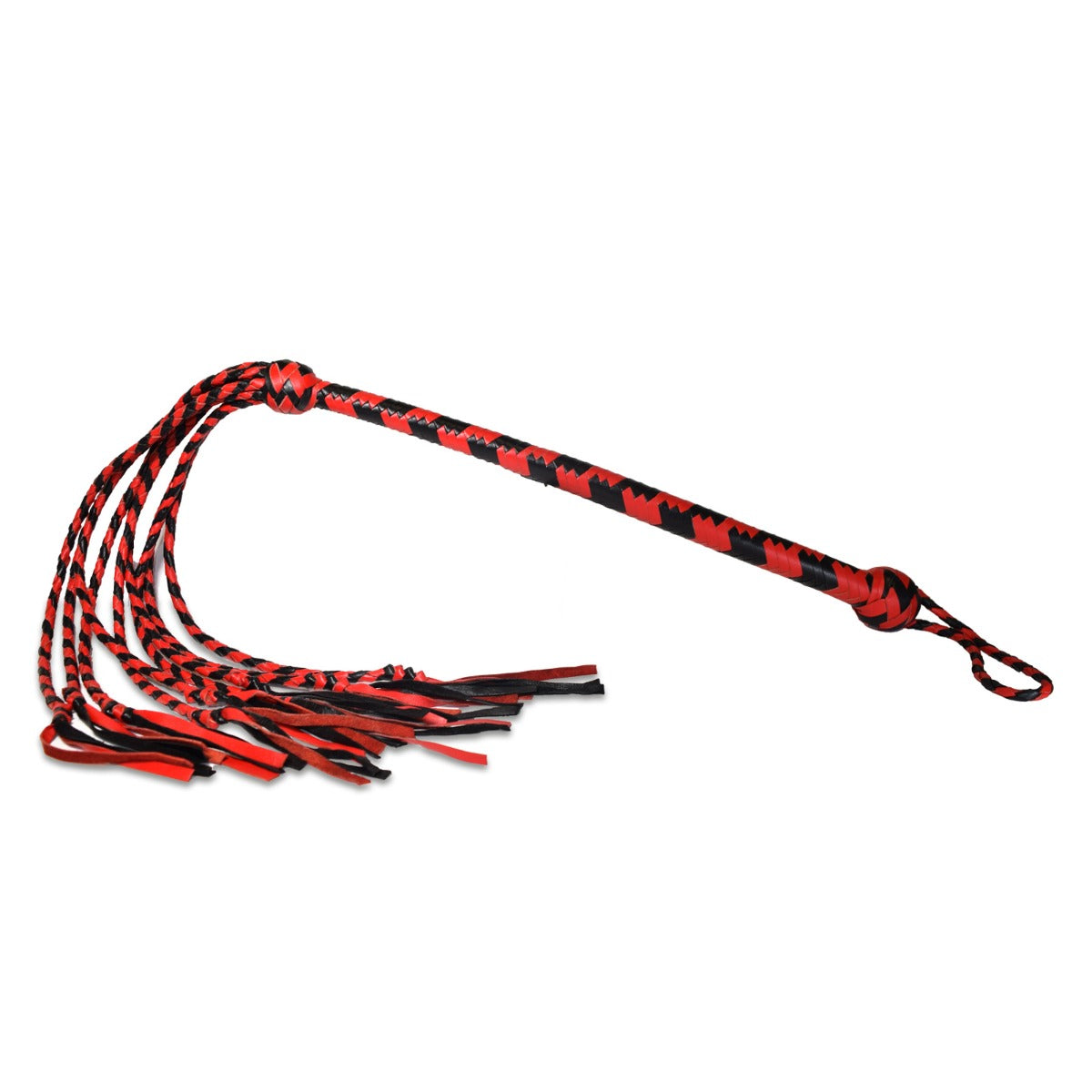 Prowler RED Long Handle Red & Black Flogger
