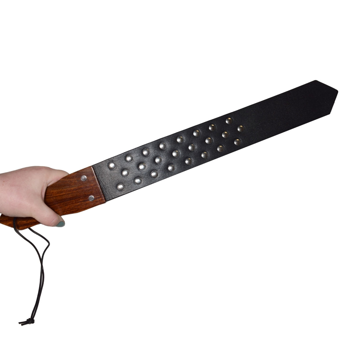 Prowler RED Leather & Wood Studded Paddle