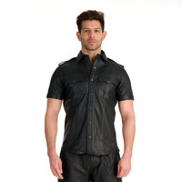 Prowler RED Leather Police Shirt Black