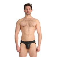 Prowler RED Leather Pouch Jock Strap Black