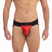 Prowler RED Leather Pouch Jock Strap Black Red