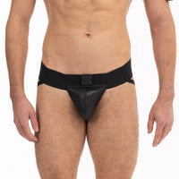Prowler RED Leather Pouch Jock Strap Black