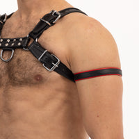 Prowler RED Leather Bicep Band Black Red