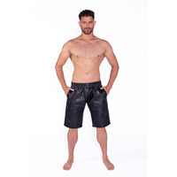 Prowler RED Leather Long Sports Shorts Black