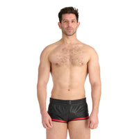 Prowler RED Leather Sports Shorts Black Red