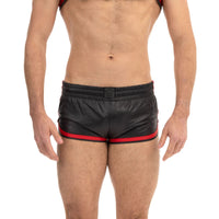 Prowler RED Leather Sports Shorts Black Red