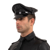 Prowler RED Leather Military Cap Black