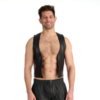 Prowler RED Leather Waistcoat Black Red