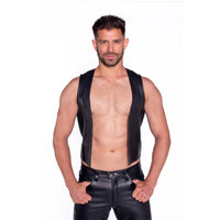 Prowler RED Leather Waistcoat Black