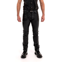 Prowler RED Leather Rider Jeans Black