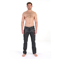 Prowler RED Leather Rider Jeans Black