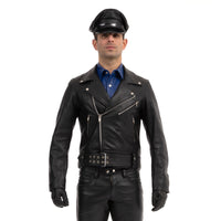 Prowler RED Leather Police Jacket Black