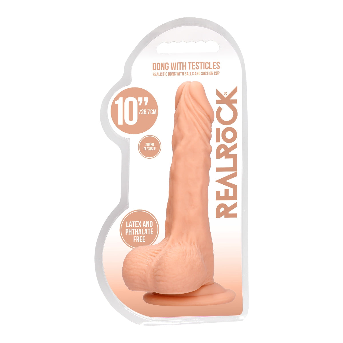 RealRock Realistic Dong With Balls & Suction Cup Pink 10 Inch