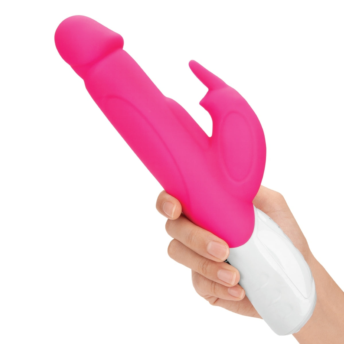 Rabbit Essentials Realistic Rabbit Vibrator With Throbbing Shaft Hot Pink