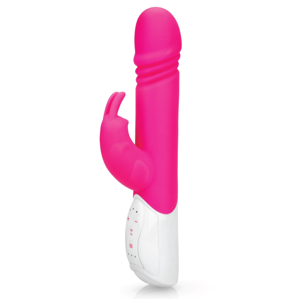 Rabbit Essentials Thrusting Rabbit Vibrator With Throbbing Shaft Hot Pink
