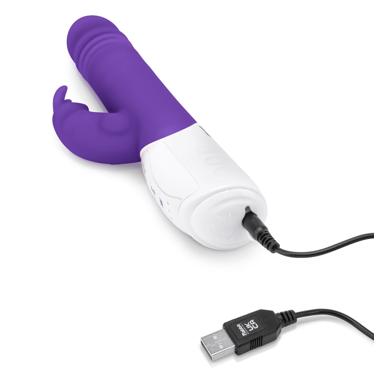 Rabbit Essentials G-Spot Thrusting Rabbit Vibrator With Throbbing Shaft Purple