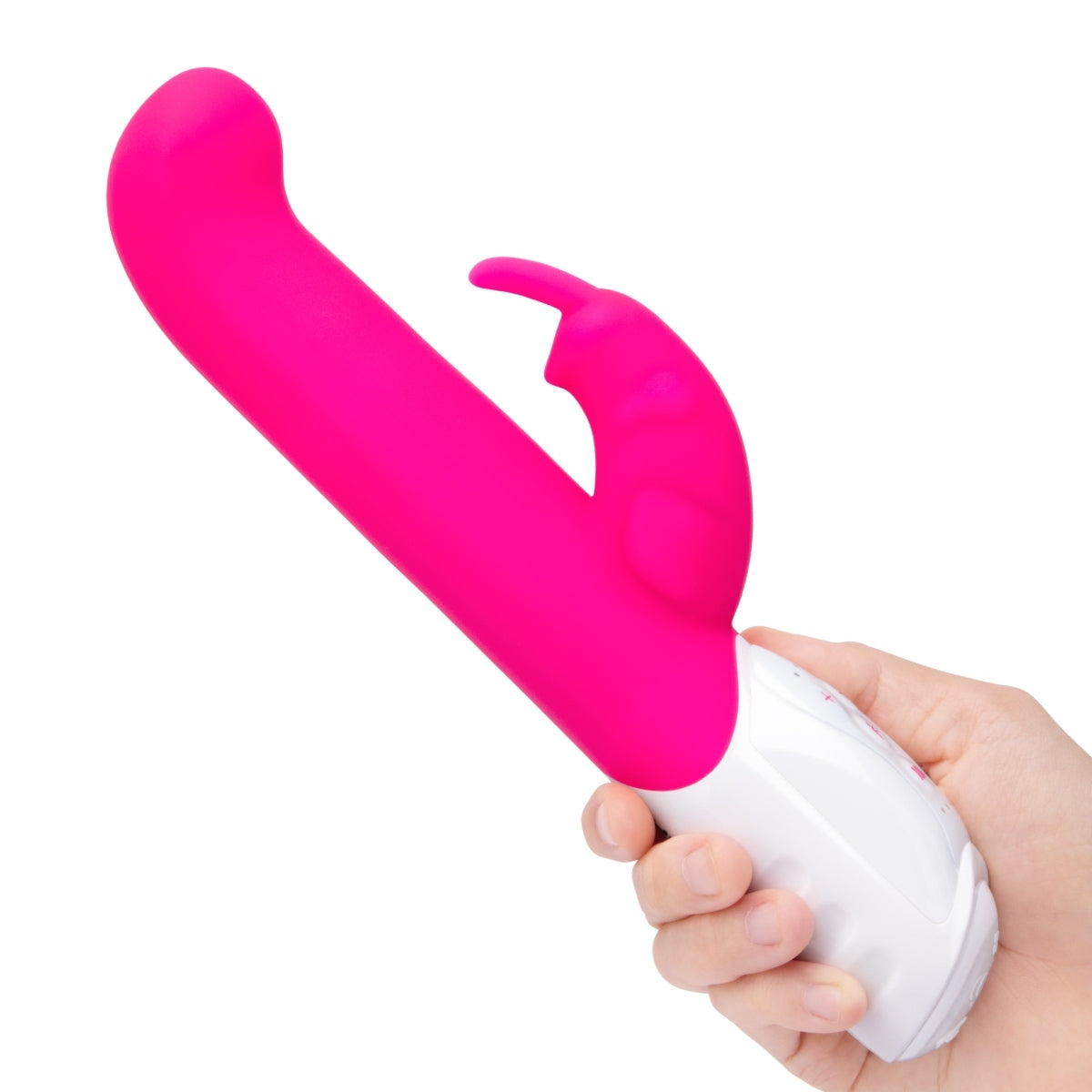 Rabbit Essentials Come Hither Rabbit Vibrator With Throbbing Shaft Hot Pink