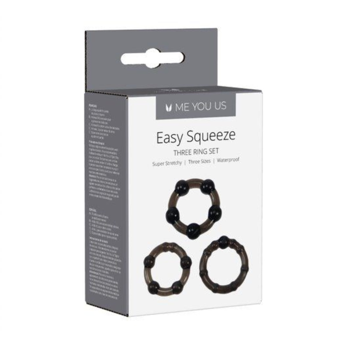 Me You Us Easy Squeeze Cock Ring 3 Pack Black - Simply Pleasure
