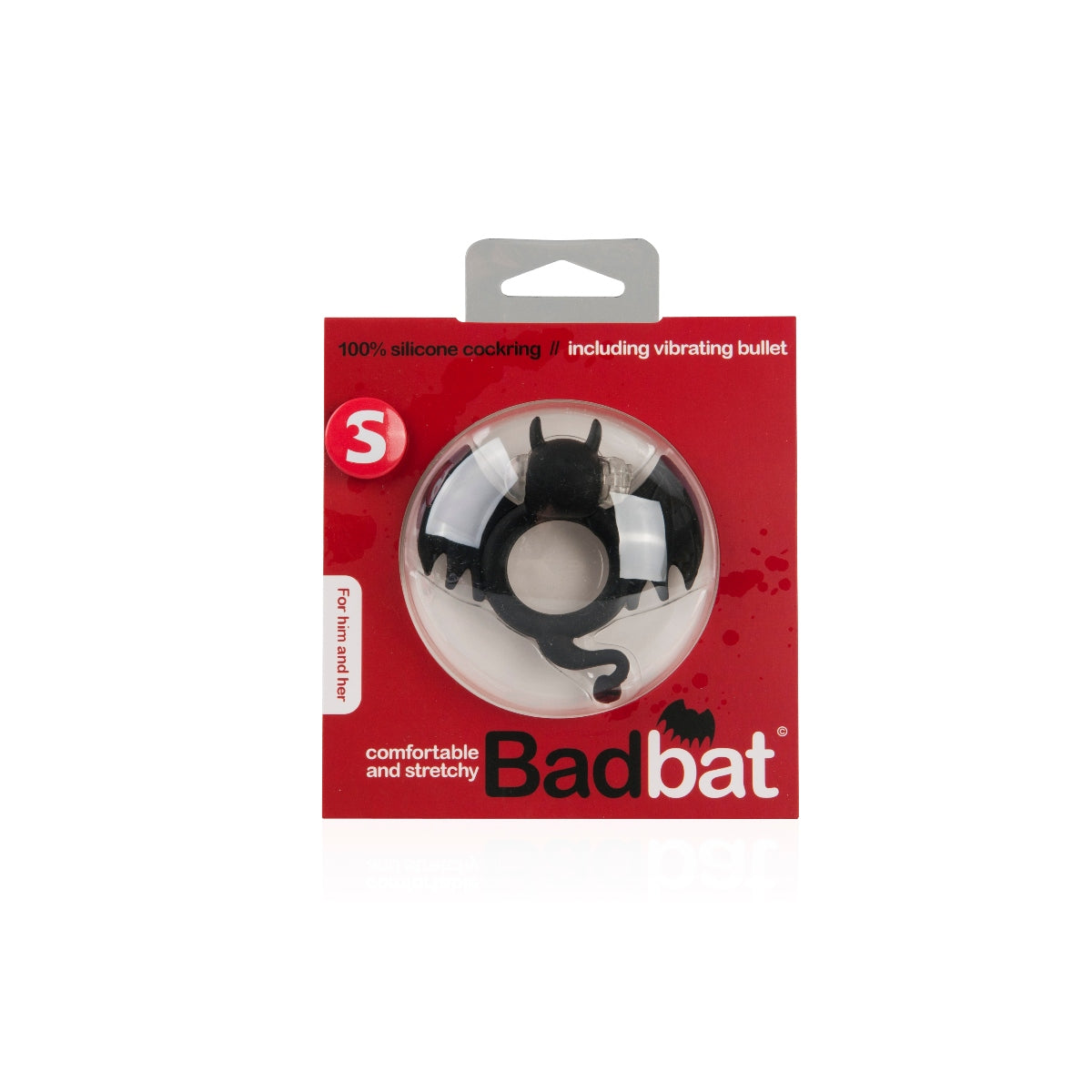 S-Line Bad Bat Vibrating Silicone Cock Ring Black