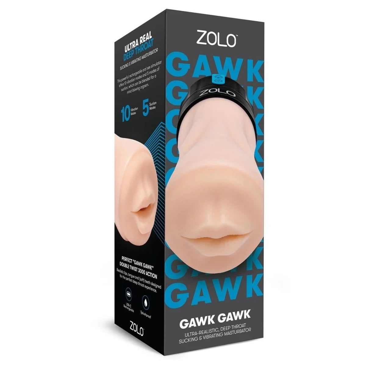 Zolo Gawk Gawk Deep Throat Sucking & Vibrating Masturbator Pink