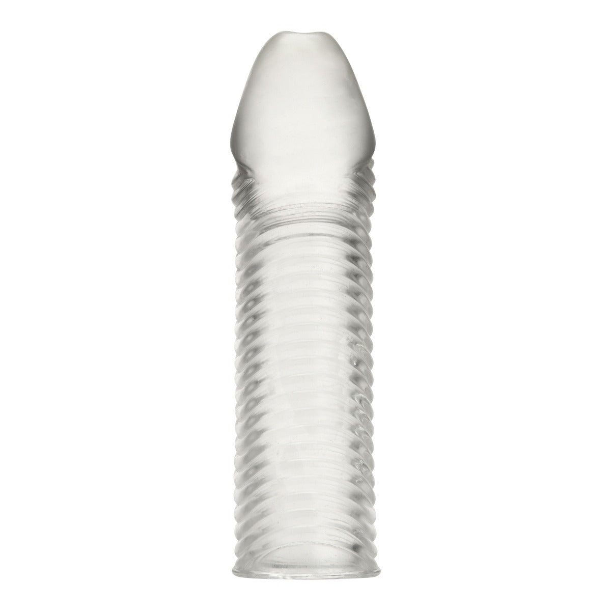 Blue Line Wavy Ribbed Penis Extension Sleeve Clear 6.5 Inch
