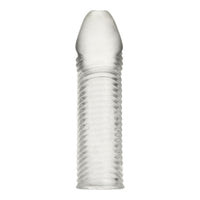 Blue Line Wavy Ribbed Penis Extension Sleeve Clear 6.5 Inch