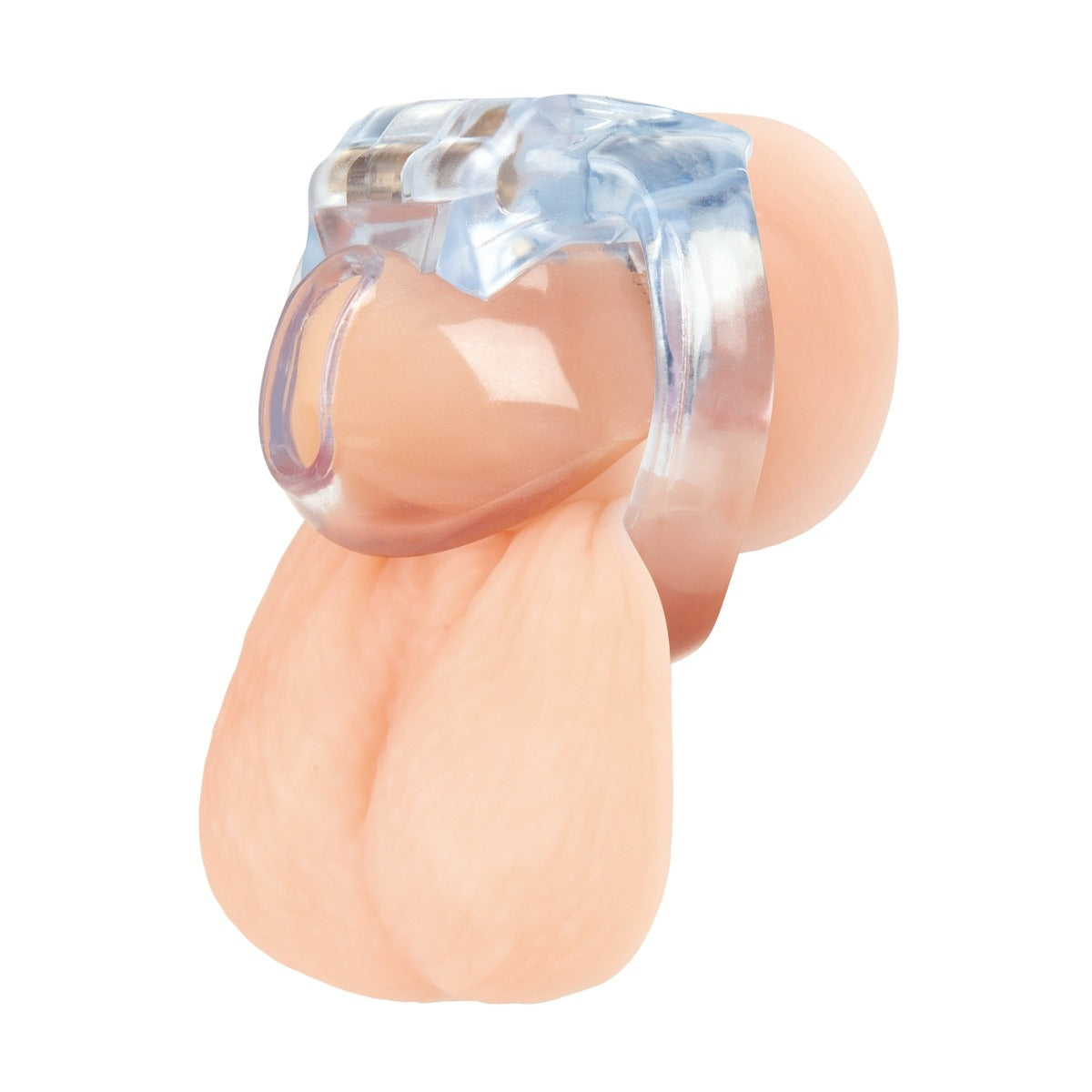 Blue Line Small Dick Acrylic Mini Chastity Cage Clear