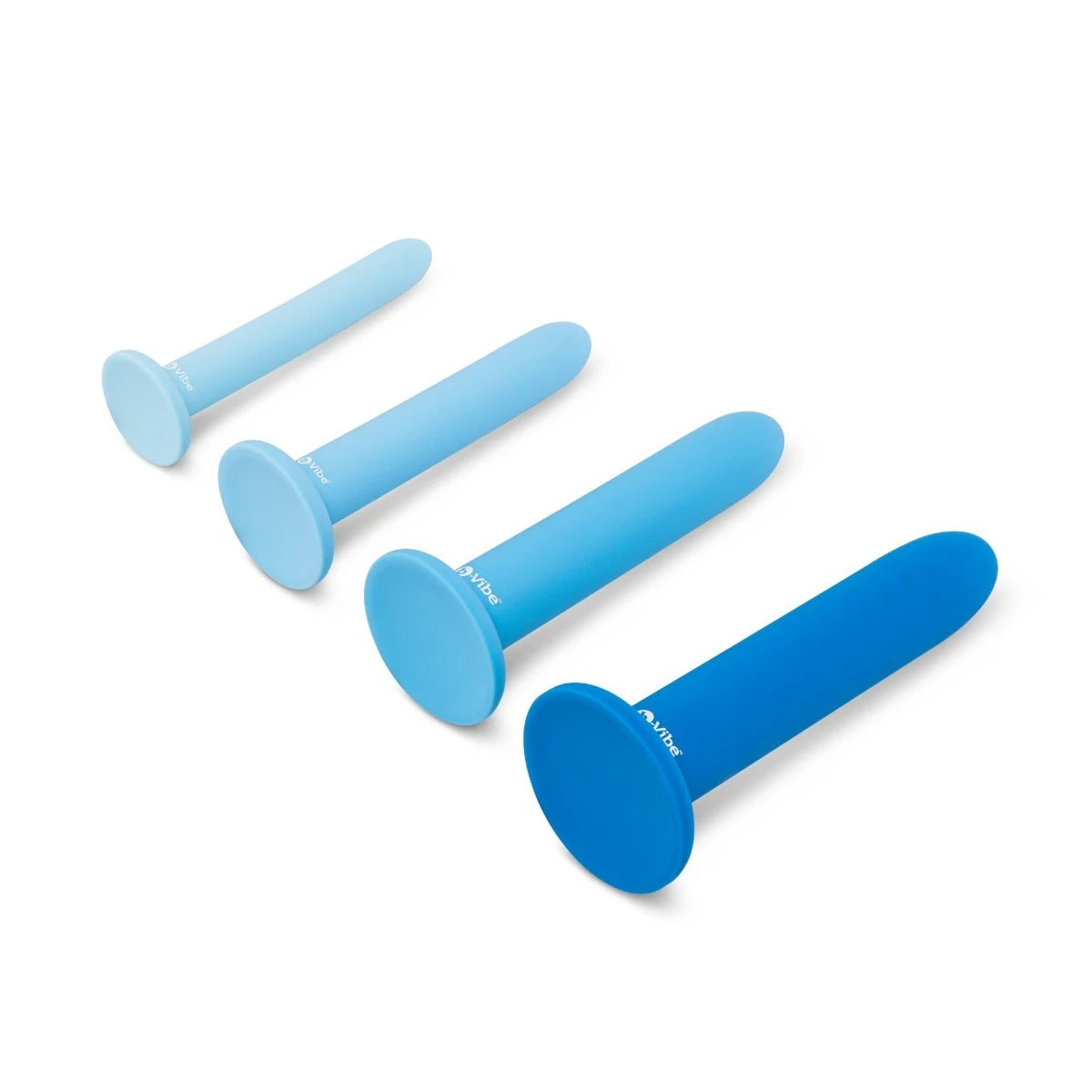 b-Vibe Anal Training 4 Piece Silicone Plug Set Blue