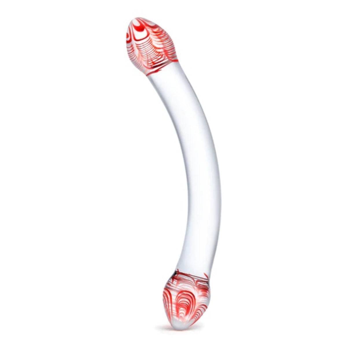 Glas Red Head Double Dildo Clear 8 Inch - Simply Pleasure
