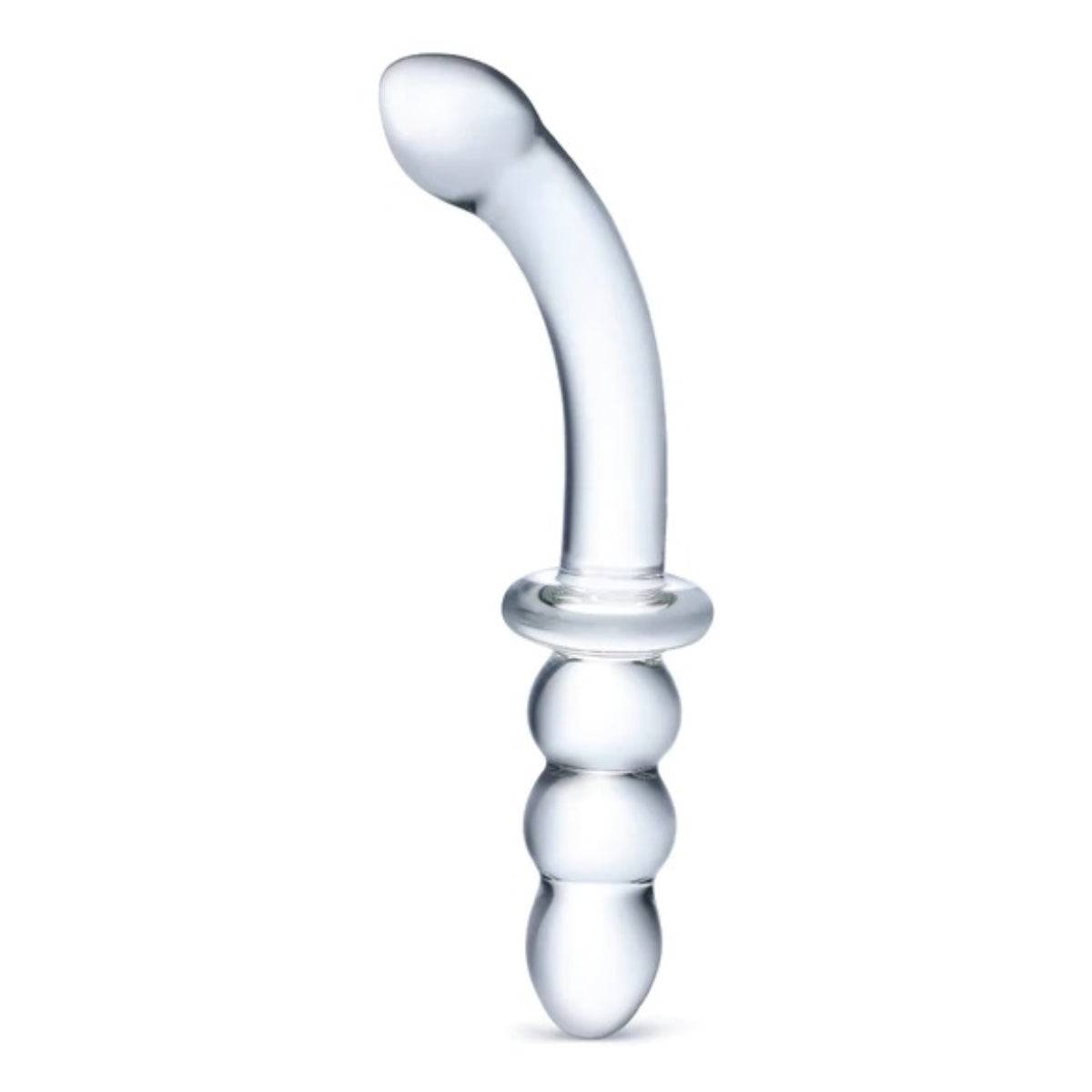 Glas Ribbed G-Spot Dildo Clear 8 Inch - Simply Pleasure