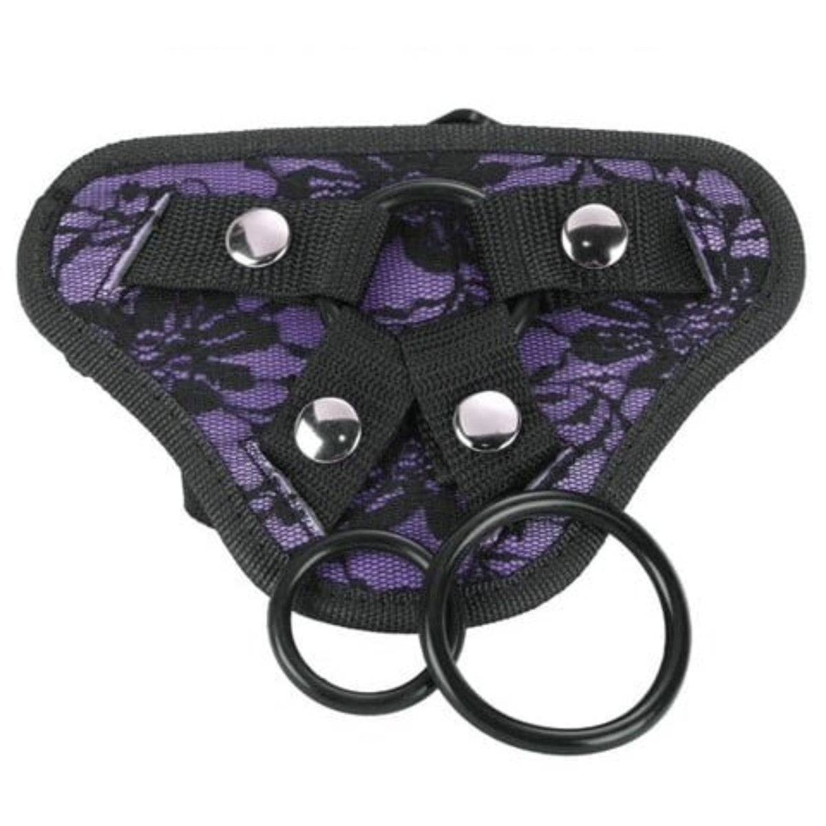 Me You Us Lace Adjustable Harness With Bullet Pocket Purple - Simply Pleasure