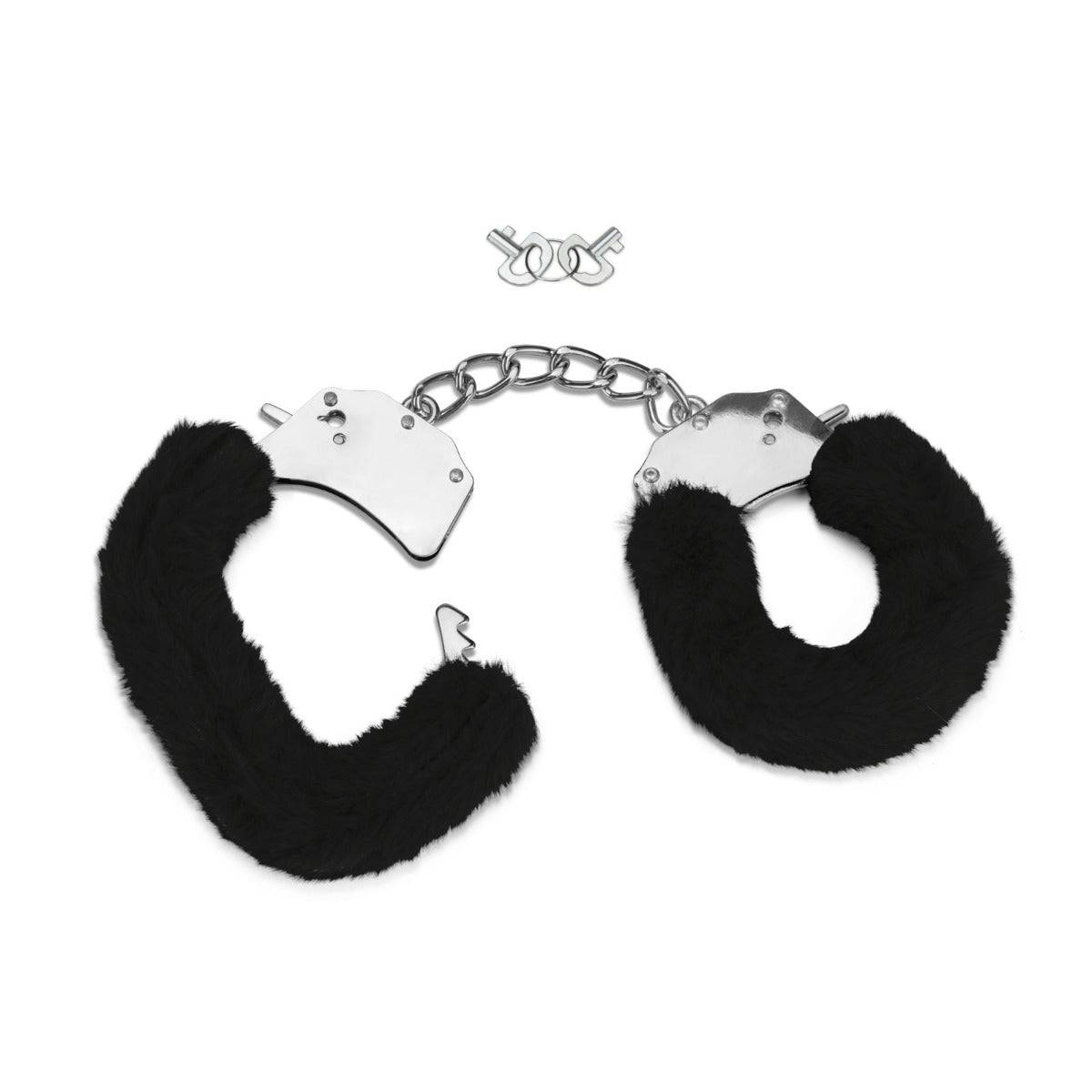 Me You Us Furry Handcuffs Black - Simply Pleasure